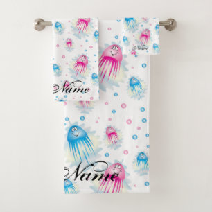 Ocean Zee Life Cute Jellyfish Aangepaste Kinderen Bad Handdoek