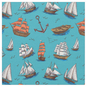 Ocean Zee Nautical Pattern Stof