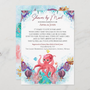 Ocean Zee Octopu Colorful Baby shower by Mail Kaart