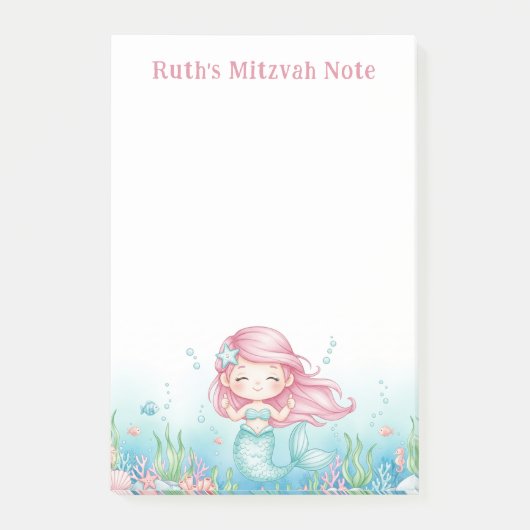 Ocean Zee Onderwater Zeemeermin Gepersonaliseerde Post-it® Notes (Voorkant)