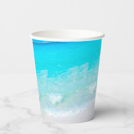 Ocean Zee Scene Blauw Vitamine Zee Papieren Bekers (Achterkant)