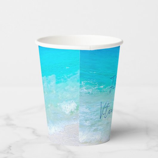 Ocean Zee Scene Blauw Vitamine Zee Papieren Bekers (Rechts)