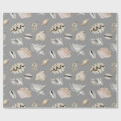 Ocean Zee Shell Pattern Crustaceancore Cadeaupapier (Vlak)