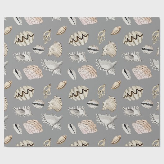 Ocean Zee Shell Pattern Crustaceancore Cadeaupapier (Vlak)