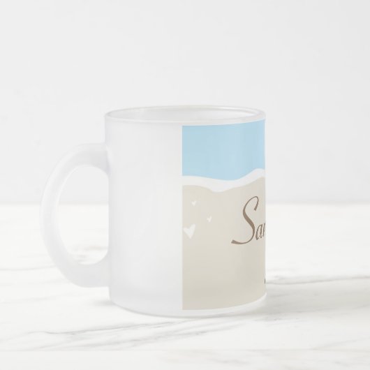 Ocean Zee Shell Water Frosted Glass Coffee Mok Cup (Links)