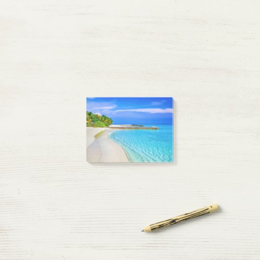 Ocean Zee Tropical Beach Post-it® Notes (Op bureau)