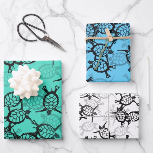 Ocean Zee Turtle Inpakpapier Vel (Voorkant)