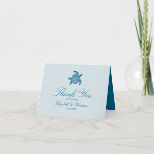 Ocean Zee Turtle, Zee Blue Beach Wedding Bedankkaart