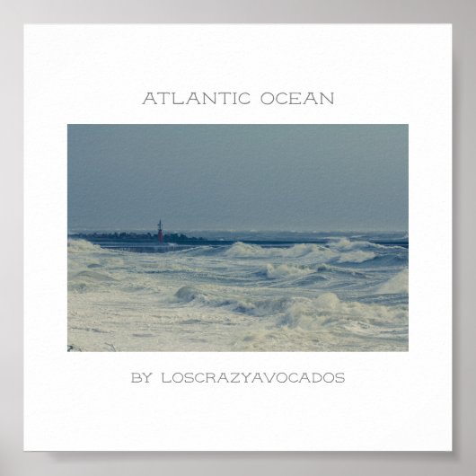 Ocean Zee Waves Stormy Weather Pier Poster (Voorkant)