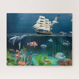 Ocean zeilboot Zee dieren vis puzzel cadeau jongen Legpuzzel
