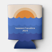 Ocean zonsondergang minimalistische scène blikjeskoeler (Achterkant)