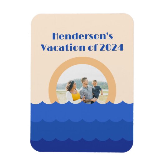 Ocean zonsondergang minimalistische scène magneet (Verticaal)