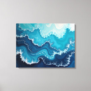 Oceanaderen – Diepzee vloeistof 24"x18" Abstract Canvas Afdruk