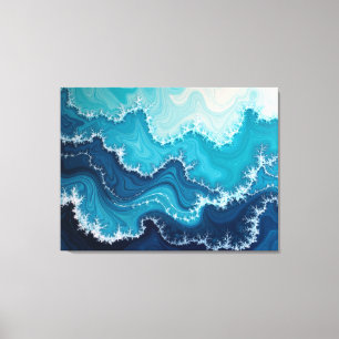 Oceanaderen – Diepzee Vloeistof 40"x32" Abstract Canvas Afdruk