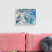 Oceanblauw, Abstract Canvasprint met Vloeibare Kun Canvas Afdruk (Insitu (Woonkamer))