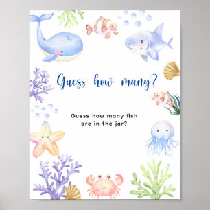 Oceandieren - Hoeveel vissen zitten er in de pot Poster