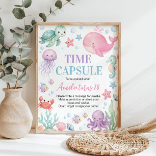 Oceandieren Leuke Verjaardag Tijdcapsel Bord Poster