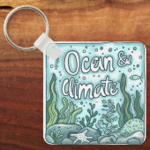Oceanendag - Oceaan- en klimaatconcept met marinie Sleutelhanger (Voorkant)