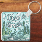 Oceanendag - Oceaan- en klimaatconcept met marinie Sleutelhanger (Achterkant)
