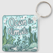 Oceanendag - Oceaan- en klimaatconcept met marinie Sleutelhanger (Achterkant)