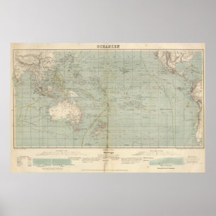 Oceania Atlas Map Poster