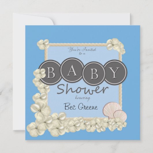 Oceanic Baby Boy Shower Invitation Kaart (Voorkant)
