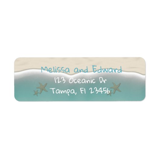 Oceanic Beach Ocean Shore Retouradres Labels (Voorkant)