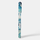 Oceanic Blue Abstracte iPhone Case (Achterkant / Rechts)
