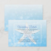 Oceanic Blue Bubbles Starfish Wedding Details Kaar Informatiekaartje (Voorkant / Achterkant)