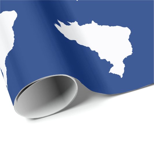 Oceanic Blue Festive Brazilië op Emporio Moffa Cadeaupapier (Rol Hoek)