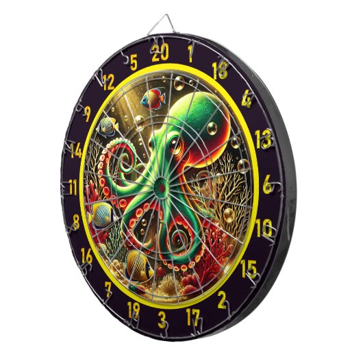 Oceanic Dream Octopus Dartboard Dartbord (Voorkant Rechts)