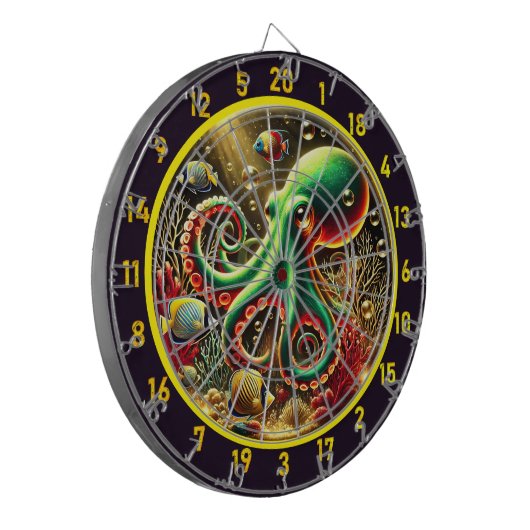 Oceanic Dream Octopus Dartboard Dartbord (Voorkant Links)