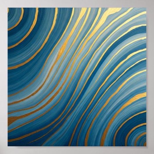"Oceanic Gold Flow Poster (Voorkant)