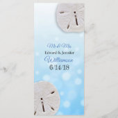 Oceanic Sand Dollar Aqua Blue Wedding Menu Card (Achterkant)