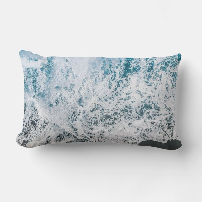 Oceanic Serenity Beach Water Pillow Kussen (Voorkant)
