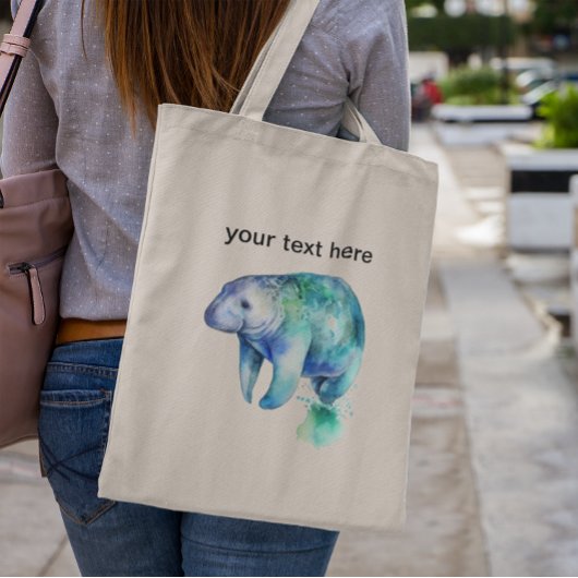 Oceanic Whisper Manatee, op maat Tote Bag