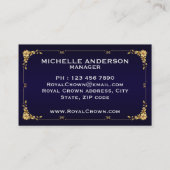 Océanie bleue royale, Carte de visite de 3,54 po x (Dos)