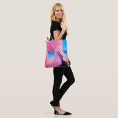 Oceanië De Grote Hoofd Flamingo Canvas tas (Op model)