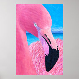 Oceanië de Grote Hoofd Flamingo door Just Dahl Poster