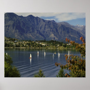 Oceanië, Nieuw-Zeeland, Zuid-eiland, Queenstwon. Poster