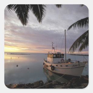 Oceanië, Polynesië, Cookeilanden, Aitutaki, Vierkante Sticker