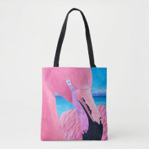 Oceanië The Big Head Flamingo Boodschappentas