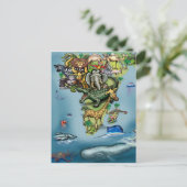 Oceanië - Wereldkaart Afrika Briefkaart (Staand voorkant)