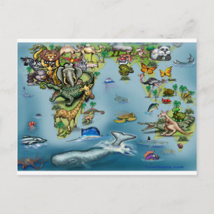 Oceanië - Wereldkaart Afrika Briefkaart