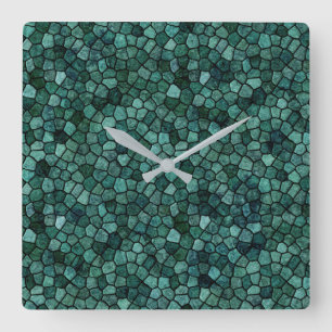 Oceanisch Mozaïek Korst Textuur Abstract Patroon Vierkante Klok