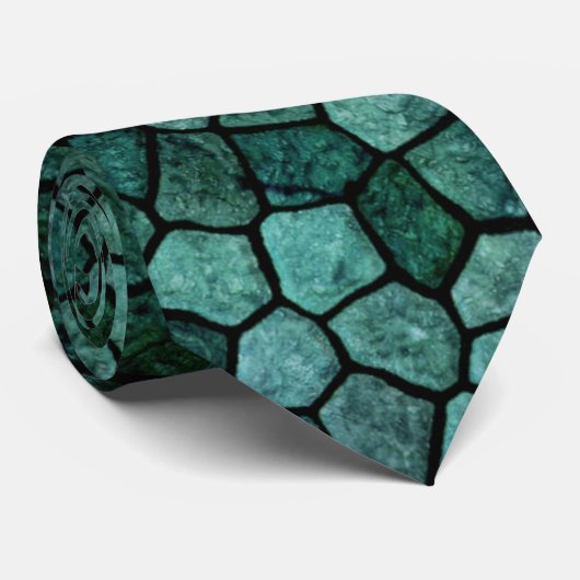 Oceanisch mozaïekroesttextuur Abstract patroon Stropdas (Opgerold)