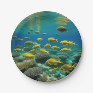 "Oceanische elegantie: Vissen Onderwater Collectie Papieren Bordje