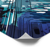 oceanische geometrische fusie poster (Hoek)