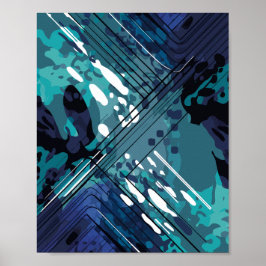 oceanische geometrische fusie poster