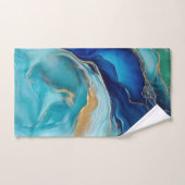 Oceanische harmonie: kobalt en Blauwgroen penseels Bad Handdoek (Handdoek)